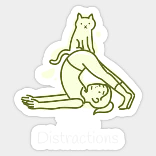 Cat and Yoga Zero Distractions Sticker